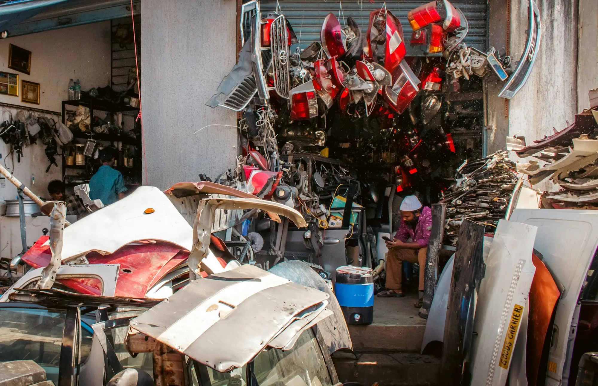 Automotive parts shop stocked with car components, a business seeking finance after credit problems